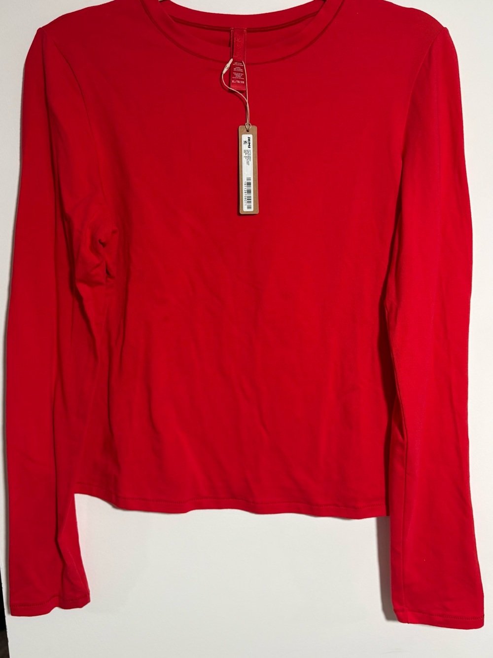 SKIMS Women's Long Sleeve Crewneck Top - Red